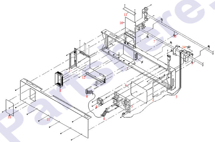 HP parts picture diagram for J2593-69001, J3258-61021, J2593-69001-R, J3258-61021-R